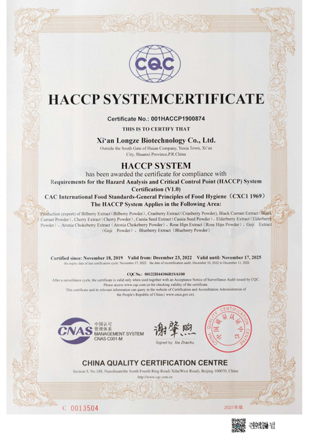 HACCP Certificate - English - 2022-2025